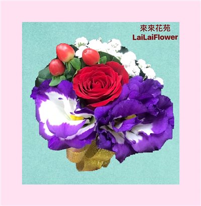 玫瑰桔梗胸花